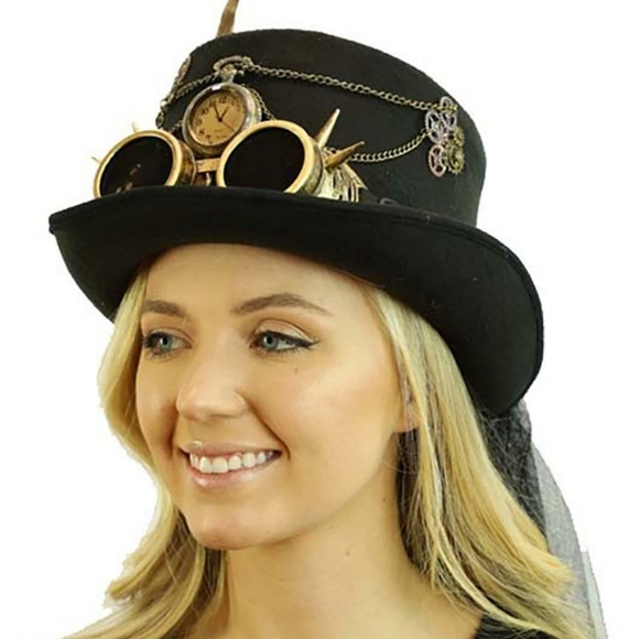 Steampunk Spike Goggle Hat - Picture 2 of 3
